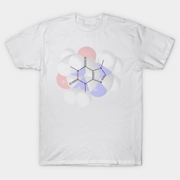 Caffeine Molecule Chemistry T-Shirt by ChemECool